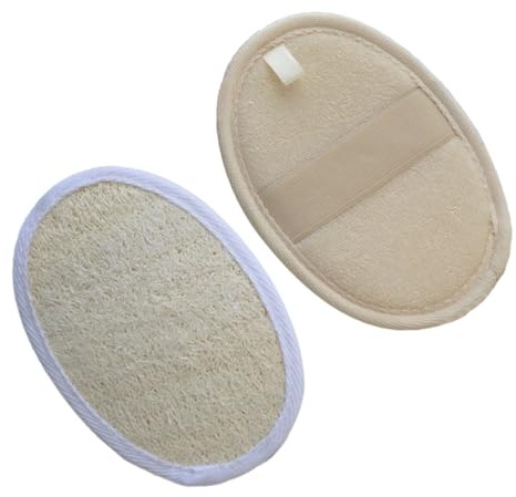 2 Stück-pack Luffa Badebürste Duschpeelingbürste Gewebe für Körper | Badezimmer, Damen und Herren, Entfernt Abgestorbene Hautzellen, Leicht Aufzuhängen und Schneller Trocknend