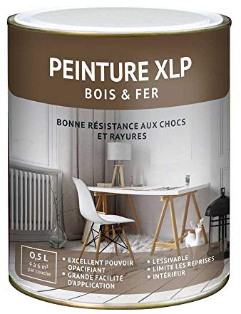 PEINTURE INTÉRIEURE BOIS ET FER - PEINTURE XLP-Blanc-Mat-Bidon de 0,5 L