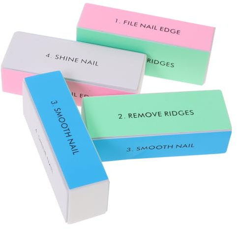 Veemoon 10 Piezas Bloques Pulidores de Uñas Caras Lavables Esponja Lijadora Duradera para Manicura Natural y Postiza de Fácil