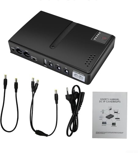 Mini-DC-USV Unterbrechungsfreie Stromversorgung, 36W Mehrfachspannung 5V 9V 12V 10400MAh Akku Für Router WLAN Kamera(EU)