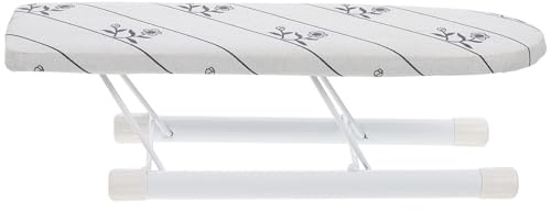 Garneck Mini Planche à Repasser Pliante de Table en Métal Argenté Repose-Fer Intégré Petite Taille Compacte pour Maison Buanderie et Voyage Outil de Repassage Pratique et Stable