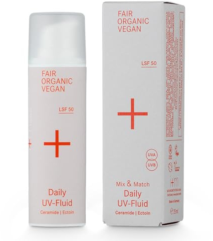 i+m Daily UV-Fluid LSF 50 – unsichtbares Finish & Feuchtigkeitspflege durch Ceramide + Ectoin – mineralisches Sonnenschutz Serum Gesicht – Make-up-Basis, parfumfrei – vegan, Naturkosmetik