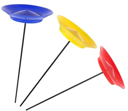 KALLORY Kit di Giocoleria con 3 Piatti Rotanti in Plastica e Bastoni da Giocoleria Professionali per Performance di Squadra e Spettacoli Circensi con Allenamento Coordinativo