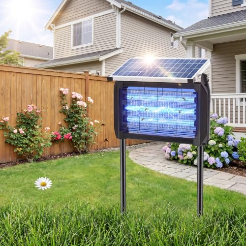 Désinsectiseur Électrique Solaire 10W Extérieur - Lampe Anti-Moustiques