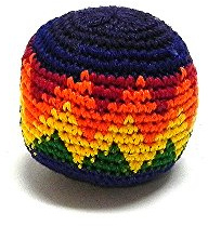 Mia Jewel Shop - Rainbow Hacky Footbag | Multicolored Kick Ball for Juggling | Geometric Crochet Foot Bag | Kick Sack for Adults & Kids | Handmade Gifts from Guatemala