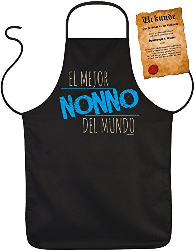 unbekannt Opa Schürze - Sprüche Kochschürze Großvater : EL Mejor Nonno del Mundo - Geschenk Grillschürze Geburtstag Opa + Urkunde