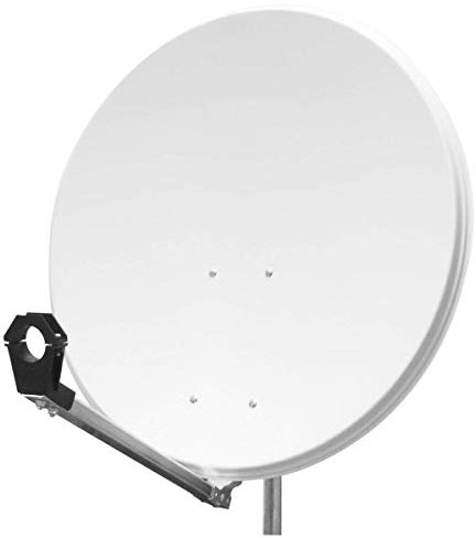 Parabole Satellite Aluminium Blanche 80cm avec Support LNB 0.1 DB idéal Astra EUTELSAT