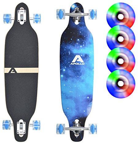 Apollo Longboard BlueSky, Komplettboard, Twin-Tip Drop-Through Freeride Cruiser Board