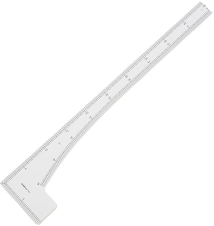DIHAN #3853 Metrisches zweiseitiges L-Quadrat-Lineal, mehrfach verwendbar, französisches Kurvenlineal, verschiedene Formen, Quilt-Lineal, Schneiderlineal, Kleidungslineal, Nählineal