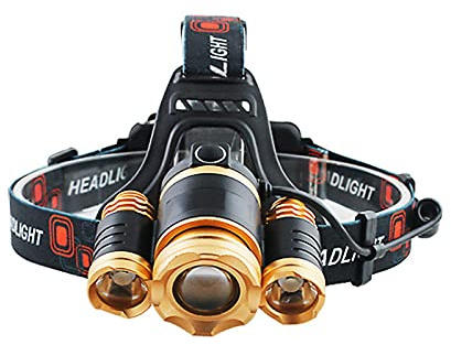 T6 aluminum alloy rechargeable LED headlight, flashlight + flash headlight, outdoor helmet work rotating focusing headlight white light 3T6 [single]
