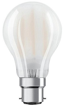 OSRAM Lámpara LED Star de filamento esmerilado, casquillo B22d, blanco frío (4000K), forma de bombilla, juego de recambio para bombillas convencionales de 60W, paquete de 1