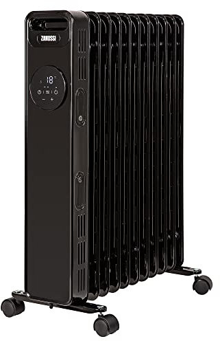 Zanussi 2300W Oil Filled Radiator 11 Fin Portable Electric Heater & Remote Control, Black, Display & 24 Hour Timer, Adjustable Thermostat, 3 Heat Settings, Safety Cut-off, 20 m sq Room Size ZOFR5005B