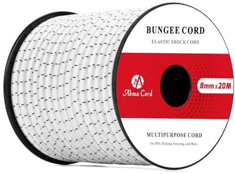 Abma Cord Gummiseil Expanderseil 8mm 20M Gummischnur Planenseil Spannseil | 100% Dehnung, UV Beständig, Plane, Anhängerplane, Sonnensegel, Zelte, Banner