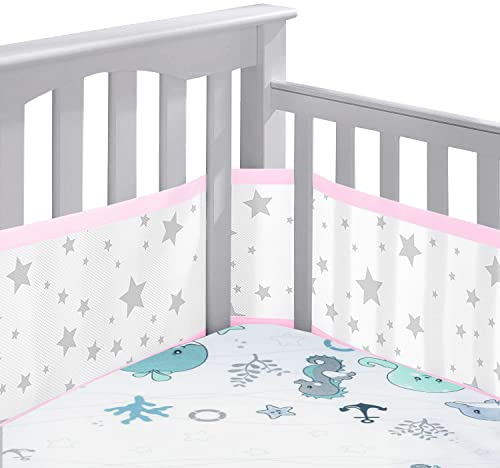 Baby Cot Bumper, Baby Cot Bumper, Head Surround, Baby Bed, Breathable Crib Border, Breathable Collision Protection, Cot Bumper for Children's Beds, Baby Bed Borders
