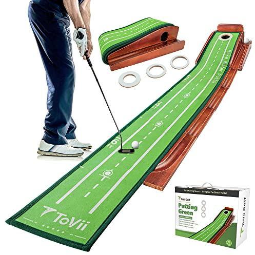 Putting Green Indoor - Golf Putting Mat Putting Matt for Indoors for Kids Indoor Putting Green Putting Practice Indoor Putting Greens for Home Office with Ball Return Golf Gifts for Men by ToVii