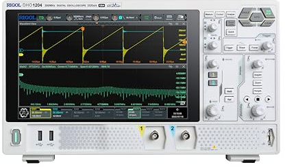 RIGOL DHO1204 Osciloscopio Digital, 4 canales analógicos, 12 bits, 200 MHz, 2 GSa/s, 1,500,000 wfms/s, 50 Mpts, pantalla táctil de 10.1 pulgadas, garantía de 3 años.