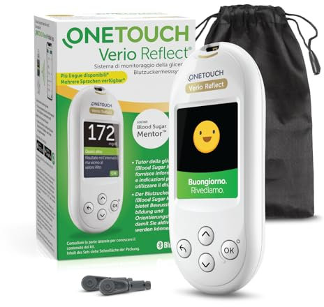 OneTouch Verio Reflect® Glucometro | Sistema per l‘automonitoraggio della glicemia | contiene 1 glucometro, 1 dispositivo pungidito, 10 lancette sterili
