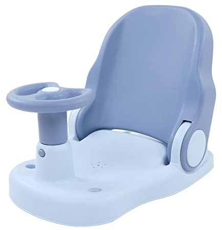 Baby-Badesitz - Badewannensitz für Kleinkinder Zum Aufsitzen in der Wanne, Baby-Duschstuhl mit Verstellbarer Rückenlehne, Saugnäpfe für 6-18 Monate (Blau)