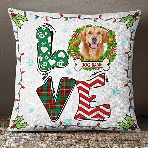 Quadrat Kissenbezug Kissenhülle Zierkissenbezüge Für Hundebesitzer Von Kids Pet Lovers Lustige Geschenke Für Hundeliebhaber Hundedekor Niedlicher Hundeknochen Mit Individuellen Namen 45X45Cm
