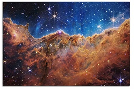 HOPNRU James Webb Weltraum-Teleskop Cosmic Cliff Carina Nebel Poster Wandkunstdruck Leinwandbild für Astronomie Enthusiasten Raumwanddekoration (50 x 76 cm), ohne Rahmen