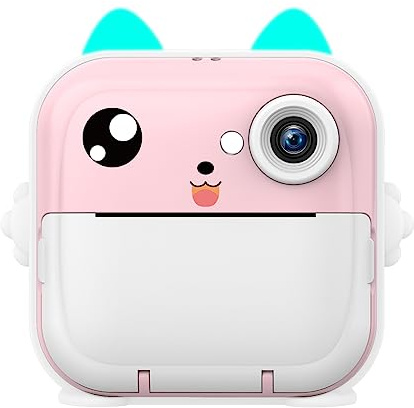 LYEAA 4 in 1 Bambini Instant Print Camera 2.4 IPS Screen Bambino Fotocamera Stampa istantanea Registrazione video Scatta foto Macchina fotografica del bambino con stampante termica Educational