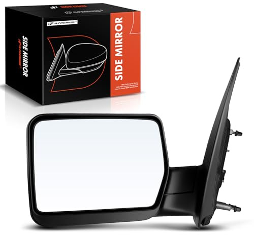 A-Premium Left Driver Side Power Mirror - Compatible with Ford F-150 2004 2005 2006 2007 2008 - Non-Heated Manual Folding Textured Black Outside Rear View Mirror- Replace# 8L3Z17683EA, 4L3Z17683BAB