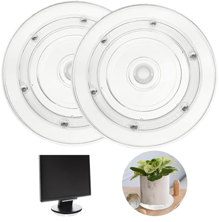 2 Pezzi Supporto Girevole di 360 °, 15cm Piattaforma Roteante Supporto Girevole Manuale con Cuscinetti a Sfera, Organizzatore per Giradischi Lazy Susan per Giradischi per TV, Monitor, Piante