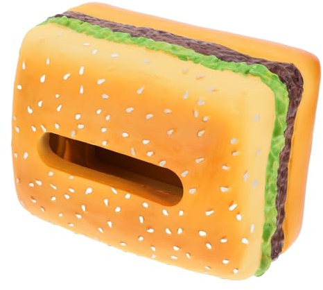 FONDOTIN Elegante Taschentuchbox Aus Kunstharz Serviettenspender Im Hamburger-Design Aufbewahrung Für Papierhalter Auf Dem Schreibtisch