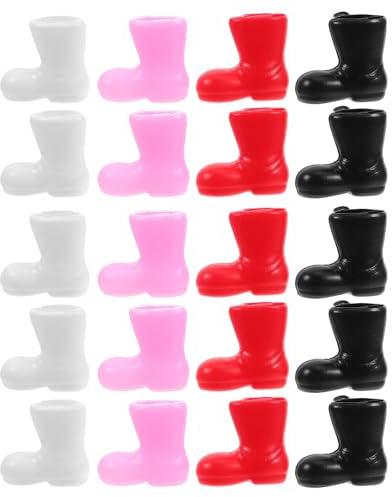 Amosfun 50 Stück Mini-Weihnachtsmannstiefel Schwarz Puppenstiefel Dekoration Zum Basteln Für Weihnachtsfeier Mikro-Landschaftsornament 2.1X1.9X1 Cm