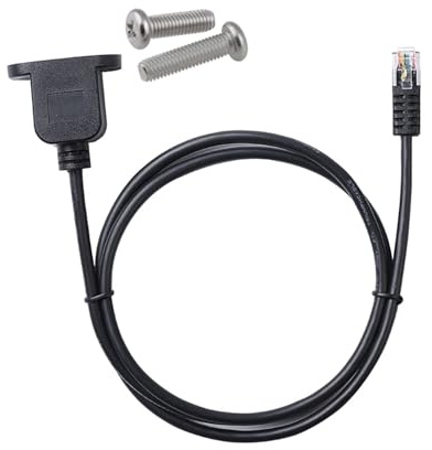 Hwmsza RJ11 RJ12 6P6C-Buchse for Schalttafelmontage auf 6P6C-Stecker-Verlängerungskabel(1M)