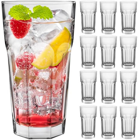KONZEPT Gläser Set 12 teilig, Glas 270 ml, ideal als Trinkgläser, Wassergläser, Longdrinkgläser