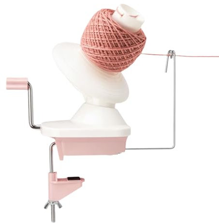 Wollknäuel Wickler, Kugelwickler, Garnwickler für Häkeln, Kunststoff Wollwickler Garnwickler, Wollabwickler mit Kugellager, Tragbarkeit Garnrollenwickler, Strickmaschine für Erwachsene (Rosa)