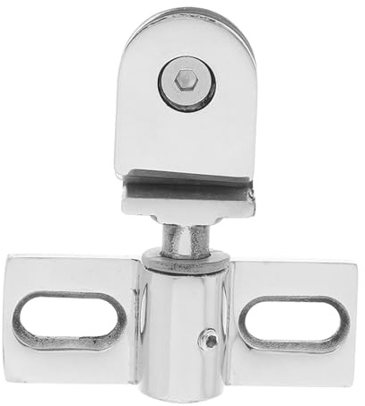 Charnière Pivotante de Porte de Bain en Acier Inoxydable, Lot de 1 Set | Design Bidirectionnel, Finition Argentée, pour Portes en Verre, Style Simple et Moderne