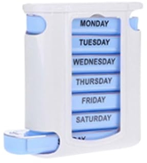 7-Tage-Familien-Medikamentendose – Pillendosen für 7 Tage mit 4 Fächern | Medizin Pillen-Organizer Box | Tragbare wöchentliche Pillendose für Abend- oder Nachttabletten, Gesundheit