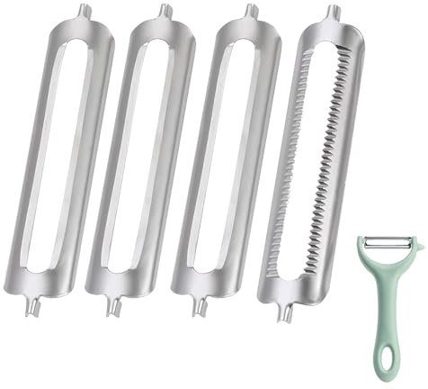 Lpolkvemelh 4 Pièces Lames de Rechange pour Eplucheur, Acier Inoxydable, Lame pour Eplucheur Vertical pour Econome Légumes Éplucheur Turbo Éplucheure Économique Éplucheur Tomate