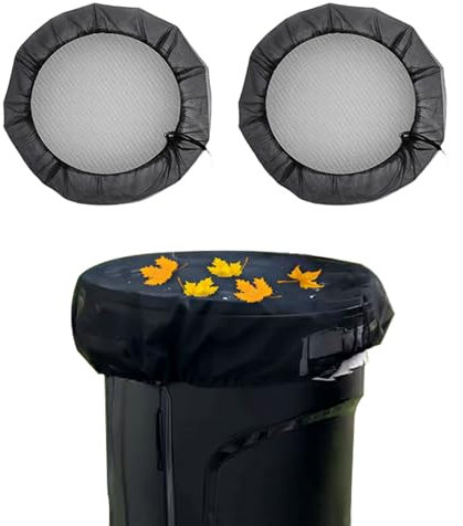 39 - Inch Rain Barrel Mesh Cover - Durable, Anti - Debris, Adjustable Drawstring for Easy Fit (Black- 2pcs, 39 - Inch)