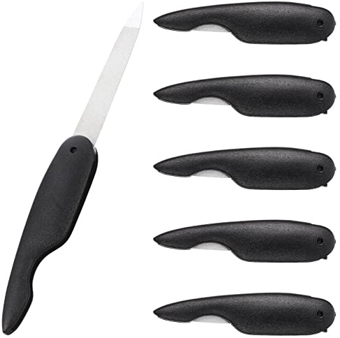 VICASKY Klappbare Fingernagelfeilen aus Edelstahl und ABS 6 Stück Doppelseitige Nagelfeilen mit Feiner Struktur für Zuhause und Nagelstudio