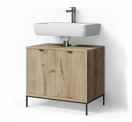 Livinity Waschtischunterschrank ATERNO, Viking Oak, 70 x 63 cm | mit 2 Türen
