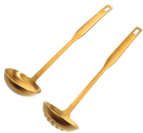 iplusmile 2pièces Passoire à Bouillon Écumoire à Soupe Louche à Sauce Louche De Cuisine Cuillère à Soupe Lot De Louches Acier Inoxydable Écumoire De Cuisine à Écumer Ustensiles à