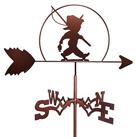 Girouette Artisanale en métal, girouette avec Silhouette de pêcheur, Ornement sur Le Toit, indicateur de Direction du Vent, Outil de Mesure Professionnel, scène de Ferme, Piquet de, Art