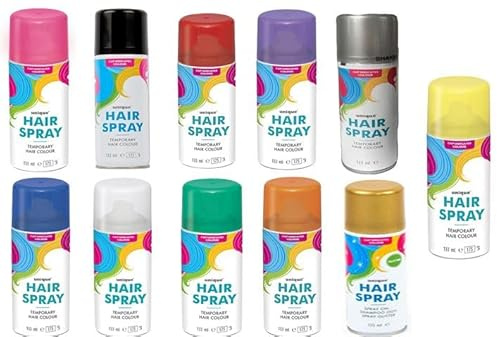Colorfull Temporary Hair Spray Kids/Adults Easy to Apply and Remove Color Dye for any Party and Occasions (Gold, Two Spray Bottle)