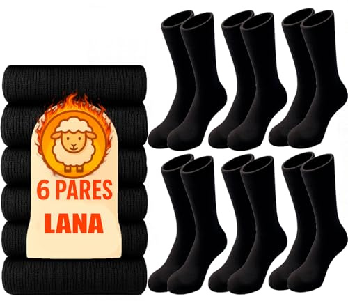 PS PROUTHS 6 Paia Calze Termiche Uomo e Donna – Invernali in Cotone o Lana – per Freddo Estremo con Interno Felpato – Calze Inverno Morbide (IT, Numero, 40, 46, Regular, Regular, LANA)