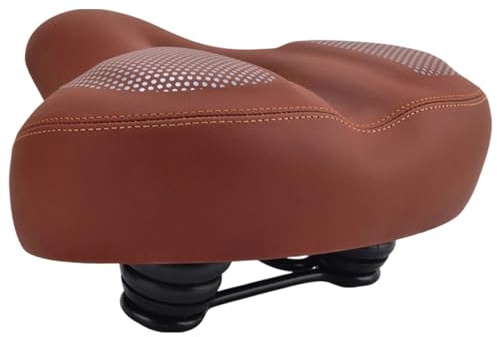 Fahrradsattel für Herren und Damen,Bequem Weich Stoßdämpfend Atmungsaktiv Ergonomisch Wasserdicht Fahrrad Sattel,Breiter Trekking Rennrad MTB e-Bike Fahrradsitz für alle Terrains 25.5 * 27cm (Braun)