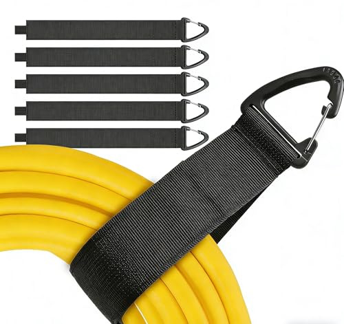 6 Piezas Organizador de Cables y Mangueras, Heavy Duty Extensión Cable Organizador, Correas Almacenamiento Ajustables de Gancho y Bucle, para Colgar en Paredes, Alambres, Cuerdas, Mangueras