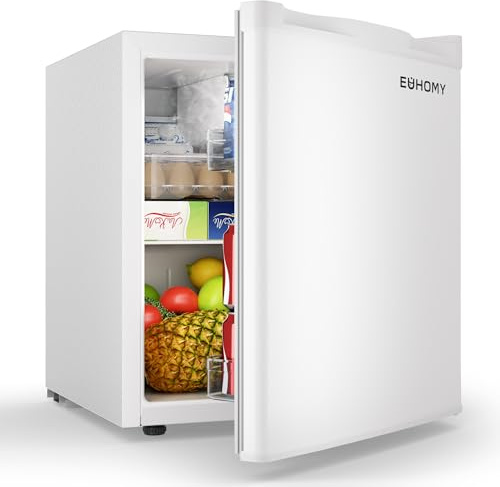 46L Mini Fridge, 7-Level Adjust Thermostat of Small Table Top Fridge, White