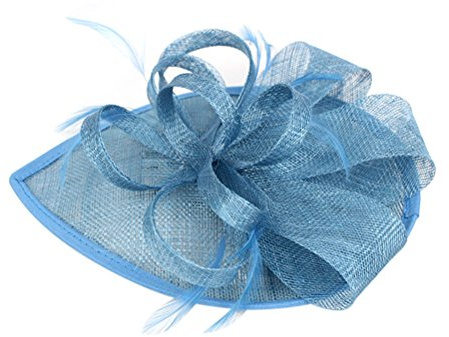 Frcolor Fascinator Hut, Hochzeit Feather Hut Filz Hut für Frauen (blau)
