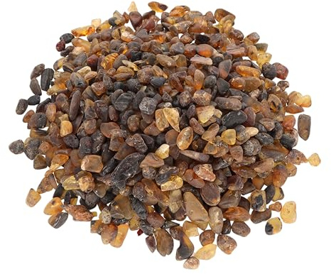 Bernstein Mini Trommelsteine 300 g Edelsteine Heilsteine echter Stein | Inkl. Edelsteinkarte | 5-20 mm Durchmesser | 100% naturbelassen