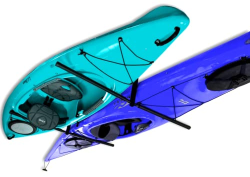 StoreYourBoard 2 Kayak Ceiling Rack, Hi Port 2 Storage Hanger Overhead Mount, Adjustable, Extra Large 30 Inch Arms