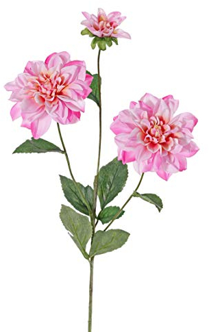 artplants.de Künstliche Dahlie ANJULIKA, rosa, 75cm, Ø6-12cm - Deko Blumen/Textilblumen