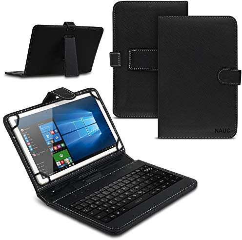 Tablet Hülle kompatibel mit PEAQ PET 100 101 1008 Tasche Tastatur Keyboard QWERTZ Schutzhülle Cover Standfunktion USB Schutz Case